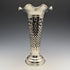 1906 British Antique Sterling Silver Large Vase Pair Cobalt Inner